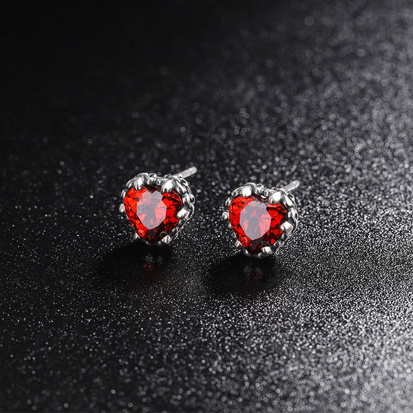 Red Zircon Earrings